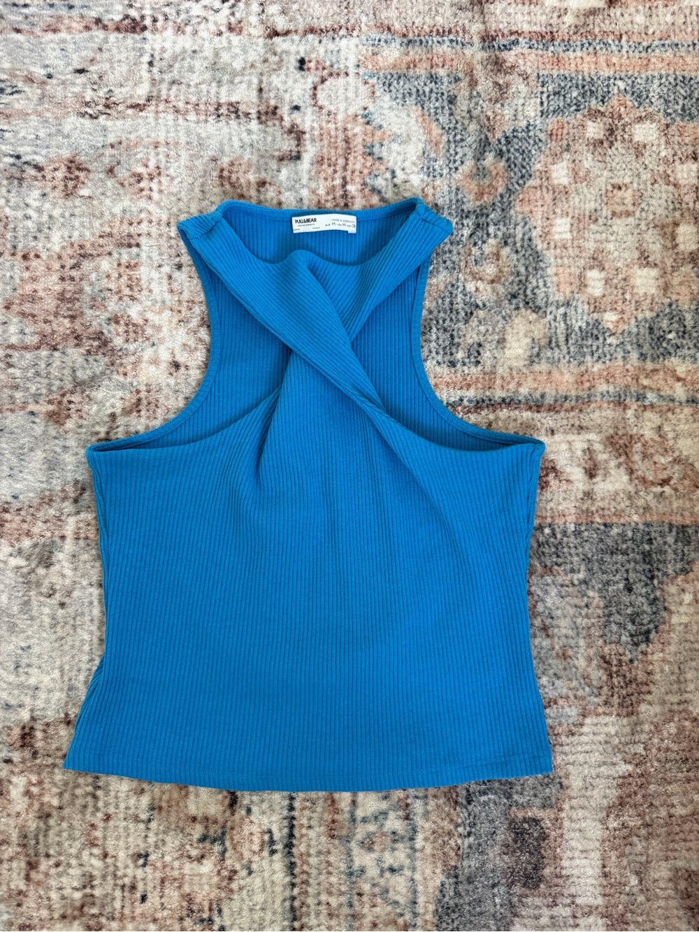 Pull&Bear Ribbed Twist-Neck Tank Top
